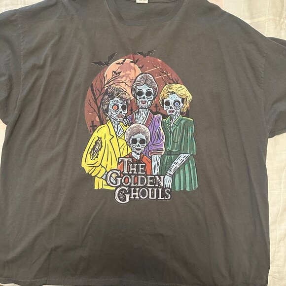 Golden Ghouls Halloween Tee Zombie Golden Girls, 3XL Charcoal Grey - Picture 2 of 11